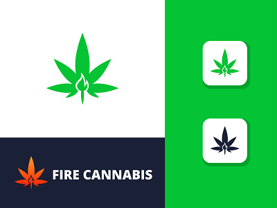 Fire Cannabis Logo Template