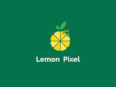Lemon Pixel Logo Designs brand identity branding design juice lemon logo lemon pixel logo pixel professional typography