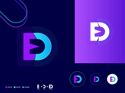 D+E logo , D Letter Logo, Modern E Letter Logo