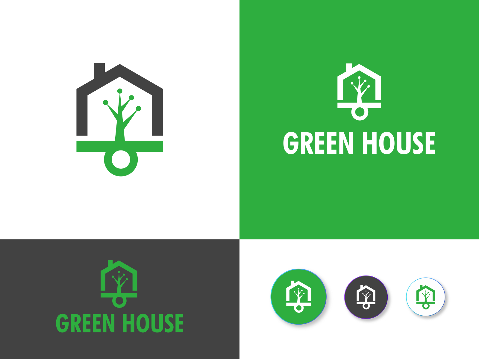 Green House Logo, House Logo, Plant Logo by graphicstockbd on Dribbble