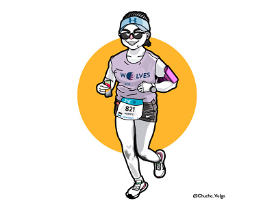 Roxette athlete cardio colorfull cute doodle flat illustration illustrator portrait run runner runners running sport vector