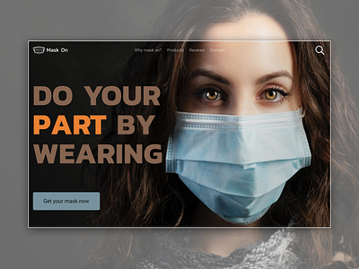 Mask on, Web page concept for mask selling