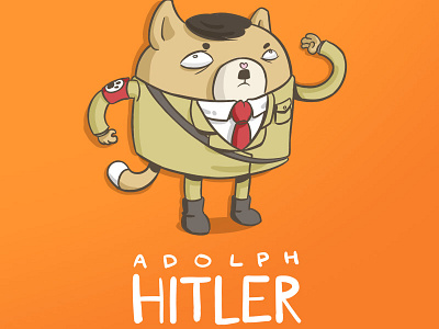 Hitler Cat cat digitalpainting hitler illustration