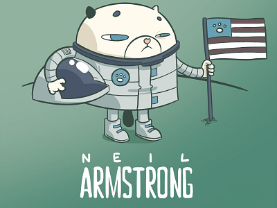 Neil Armstrong armstrong cat digitalpainting illustration