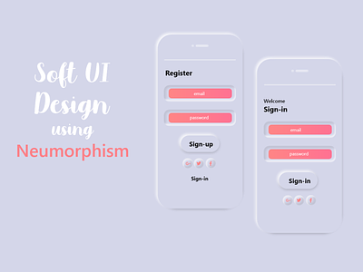 Neumorphism app design illustration minimal typography ui ux