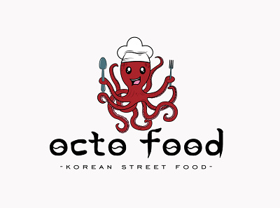 octopus art branding business company design food icon illustration logo minimal vector