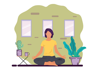 yoga flat illustration animation app branding design icon illustration logo minimal ui vector