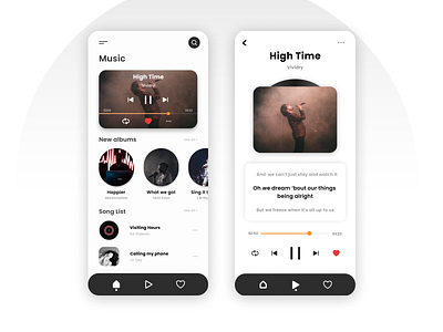 Music Players App animation app branding company design icon illustration logo minimal minimal ui music music app music player product design simple interface songs typography ui ux vector