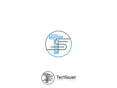 TechSquad Company Logo brand brand design brand designer brand identity branding brandmark data database flat illustration logo design logo designer logodesign new zealand responsive design software company squad sri lanka tech tech logo