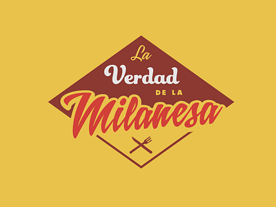 La verdad de la milanesa food logotype milanesa