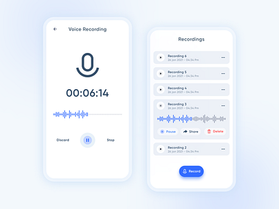 Voice Recorder || UI Design dailyui dailyuichallenge design google google design music record recorder sound ui ui design uidesign uiux ux uxdesign uxui voice voice call