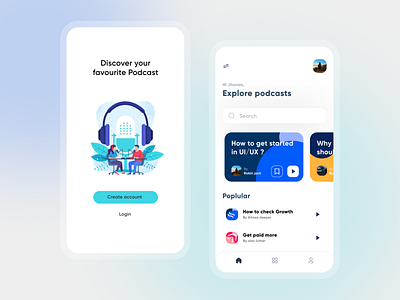 Podcast App || UI Deisgn app dailyui dailyuichallenge design music podcast sound ui ui design uidesign uiux ux uxdesign uxui