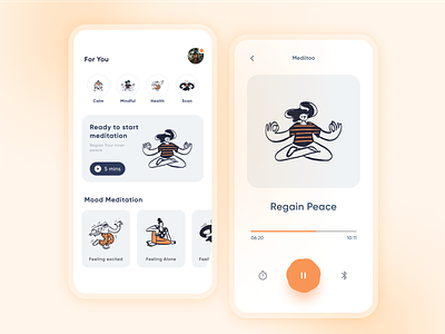 Meditation app UI Design