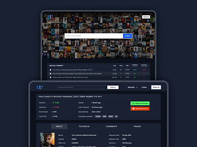 EXT Torrent Website redesign dailyui dailyuichallenge design ext landing page movie movies torrent ui ui design uidesign website