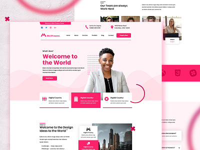 Multipurpose website business website design minimal multipurpose template pink theme ui ux web webdesign website