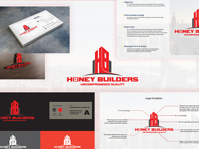 Honey Builders logo branding construction company design icon illustration logo logodesign typography ux vector