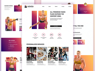 Natasha - Fitness Trainer Website branding design fitness fitness logo fitness trainer website fitness website fitness website design minimal web