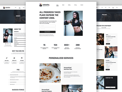 Fitness website Template fitness trainer website fitness website trainer website webdesign website website concept website design websites