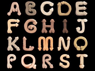 Penis Type alphabets dick font handmadefont male man nude penis porn sex sexuality