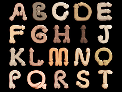Penis Type alphabets dick font handmadefont male man nude penis porn sex sexuality
