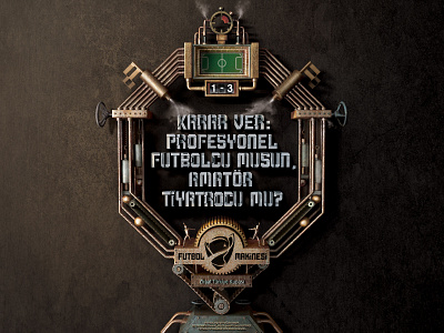 Ziraat Bank Football Machine 3d football istanbul print ad retouch typography