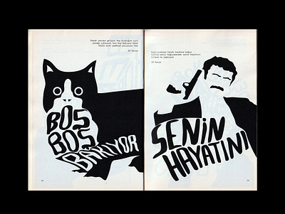 Seyyar Sesler 9 Fanzine cat design editorial design fanzine illustration magazine pistol poster type typography underground