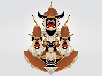 “KUKERI” is a Bulgaria's Bizarre Festival of Monsters. bulgaria character drawing graphic design icon illustration illustrator kukeri masks surva vector