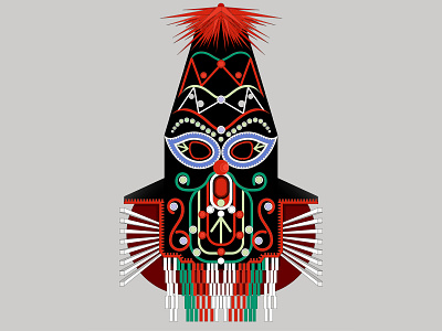 “KUKERI” is a Bulgaria's Bizarre Festival of Monsters. 2dart art bulgaria flat design graphic design horror illustration illustrator kukeri mask nft vector