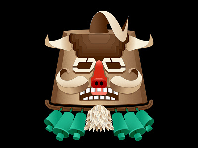 “KUKERI” is a Bulgaria's Bizarre Festival of Monsters. 2dart animation bulgaria evil spirit festival horn illustration illustrator kukeri mask monster rings vector