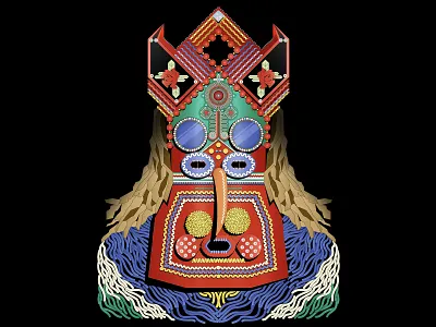 “KUKERI” is a Bulgaria's Bizarre Festival of Monsters bizzare bulgaria festival horror illustration king kuker kukeri mask monster poster vector