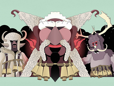 “KUKERI” is a Bulgaria's Bizarre Festival of Monsters animation bizzare bulgaria cartoon character festival illustration istock mask mesut mesutugurlu monsters pagan visual
