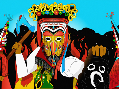 “KUKERI” is a Bulgaria's Bizarre Festival of Monsters bizzare bulgaria character head hunter horror illustration illustrator killer kukeri masks monster vector