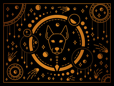 2030 dog line illustration design geometric gold illustration line lineart minimal monoline vector