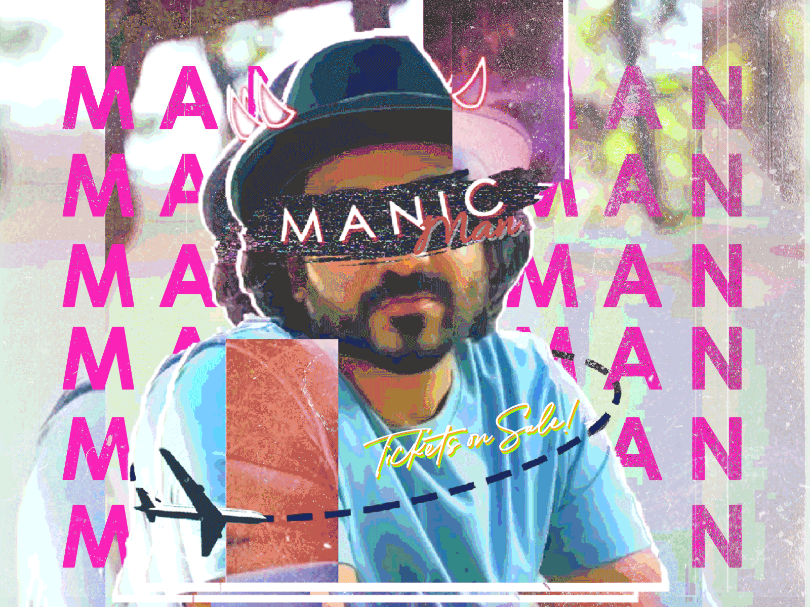 Manic Man Digital Poster adobe comedy design digital art event poster photoshop poster