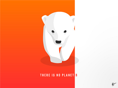 There is no planet B animal bear design ecology global warming gradient illustration illustrator white