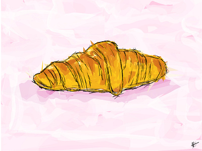 Un croissant s'il vous plait aquarelle baguette bakery croissant design france french graphic design illustration illustrator