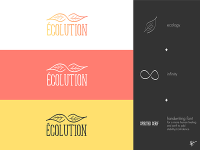Ecolution artwork concept ecology font illustrator infinity leaf logo logodesign logotype revolution