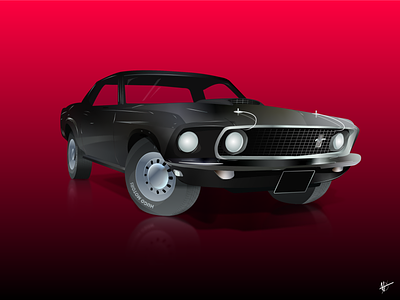 Ford Mustang Fastback GT351 american car artwork car fastback ford ford mustang graphic design gt351 illustration illustrator muscle car mustang red us vector vector art voiture
