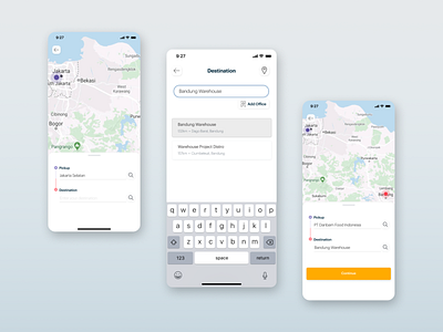 Search Location Delivery App app application blue delivery design destination digital illustration location maps minimalist mobile search search bar search results shipment shipping showcase ui ux