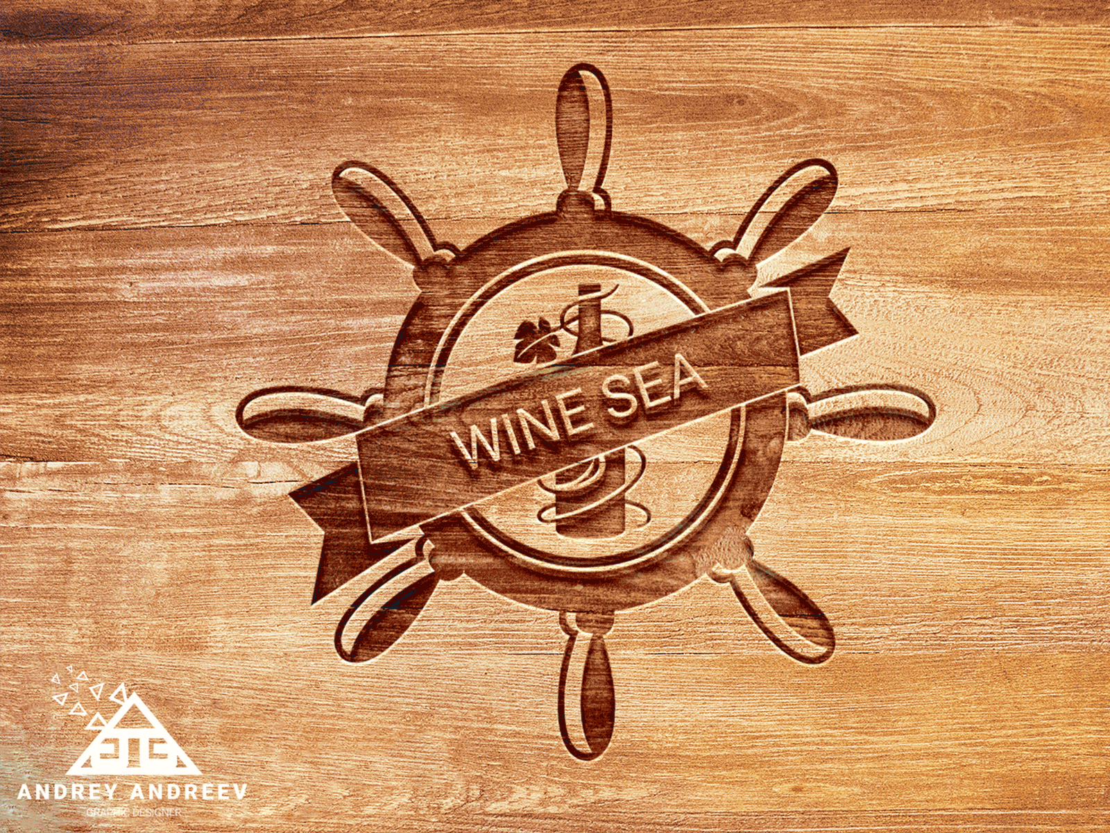 Logo for the wine company "wine sea" (2 versions)