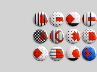 Visionaria pins art direction brand identity festival film generative pins