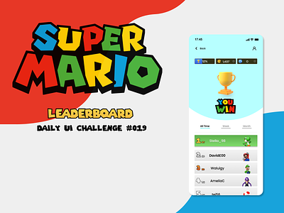 Super Mario - Daily UI #019 app branding dailyui design game graphic design illustration leaderboard logo ui ux