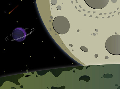 Alien planet moon design illustration moon
