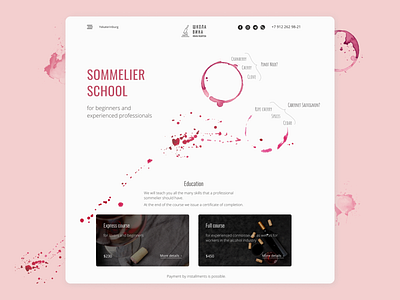 Design for Sommelier School [1/2] business clean landing landing page ui web design whine white