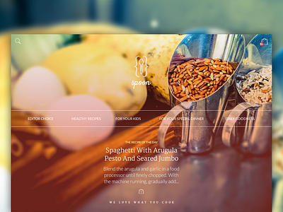 Header design, recipes website header responsive ui web web design