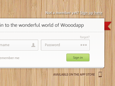 Wooodapp sign in page [free PSD] app button freebie psd texture ui web web design