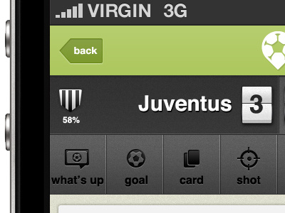 Foooblr mobile preview button icon iphone mockup soccer ui