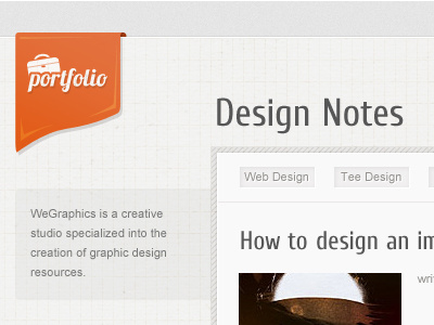 Design Notes clean orange patterns ribbon web design