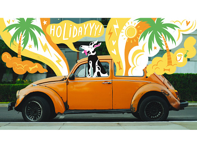 HOLIDAY art beetle car design doodling drawn by hand freelance illustrator hand drawn handlettering illustration photography procreate type typography unsplash volkswagen beetle