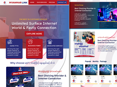 Website Design : landing page 
Myanmar Link Website